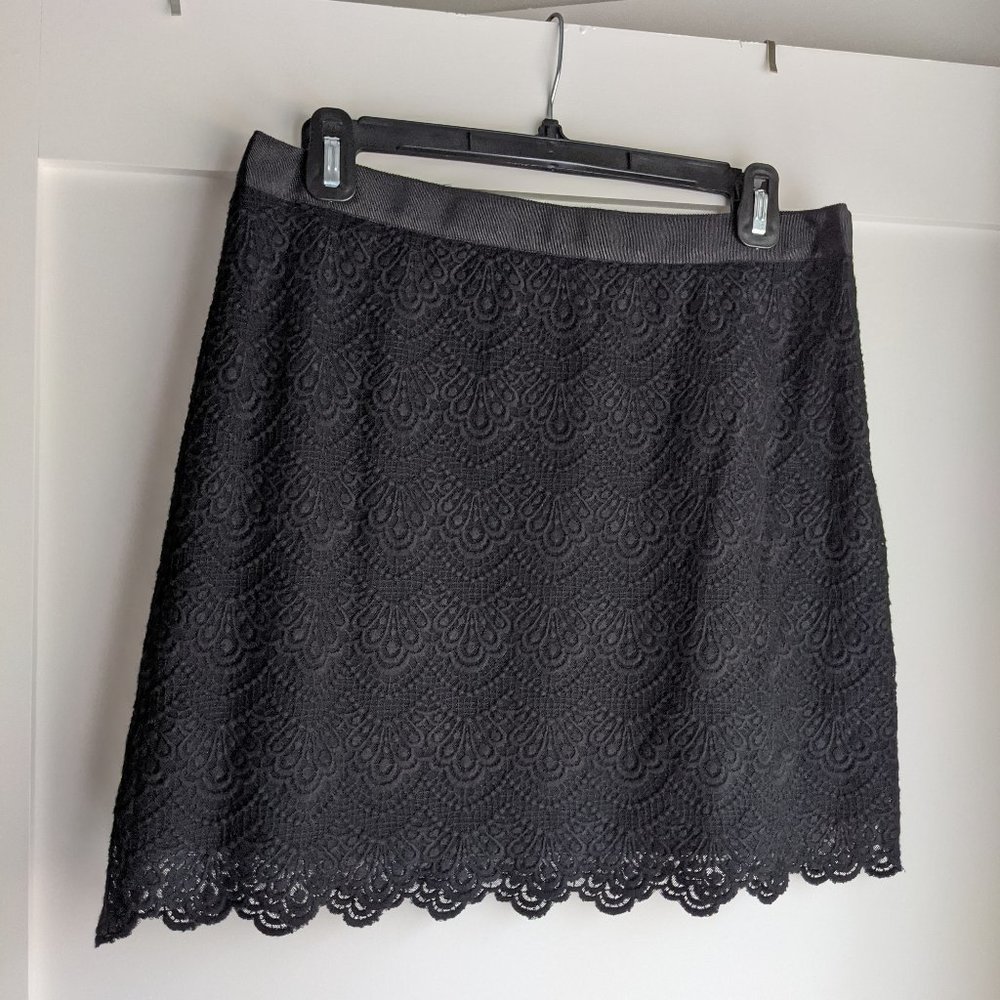 J Crew Black Lace Mini Skirt